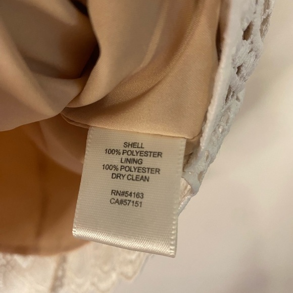 Eliza J White Eyelet Sheath Elegant Lace Mini Dress Bridal Shower 0P Petite - Picture 9 of 16